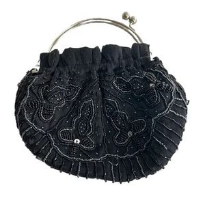 Elegant Black Beaded Women's Bag